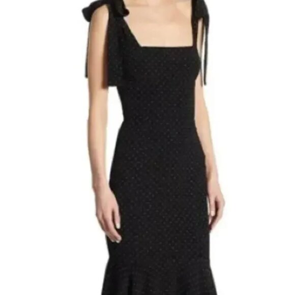 ALEXIS Pauline Black White Polka Dot Shoulder Tie Mini Dress Size S - Picture 1 of 7